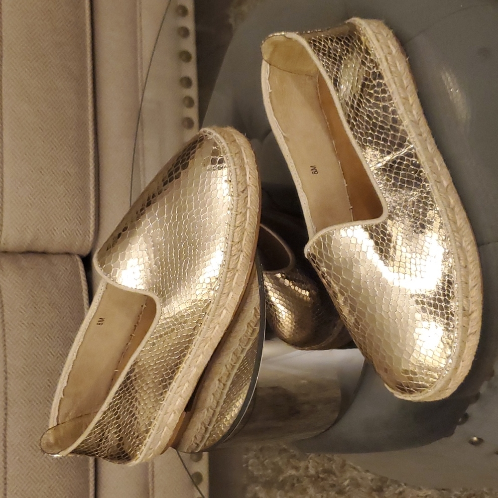 Midnight Velvet Metallic Gold Espadrilles